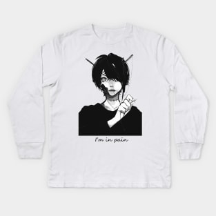 Sad anime otaku ( in pain ) t-shirt Kids Long Sleeve T-Shirt